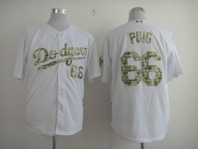 Men Los Angeles Dodgers #66 Puig White Camo MLB Jerseys->los angeles dodgers->MLB Jersey